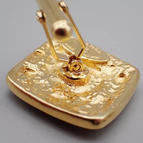 CHANEL CC Logo Diamond Shape Cufflinks Gold-Plated GHW France Accessory 67YH096 - Picture 5 of 8